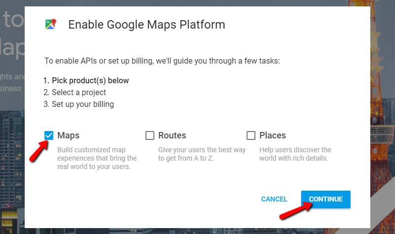 How to generate Google Maps API Key