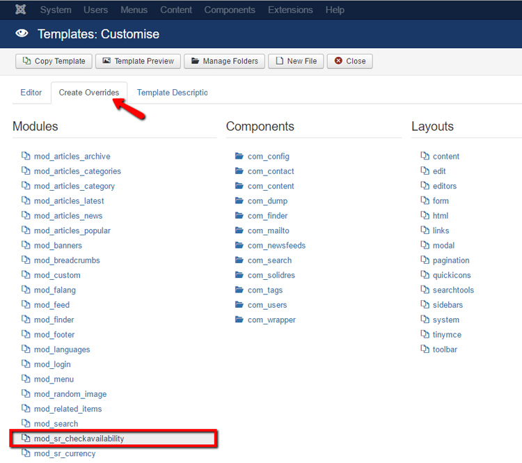 How to create Template Overrides using Joomla Template Manager