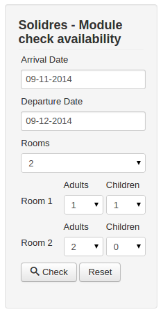 Specify number of rooms and room occupancy