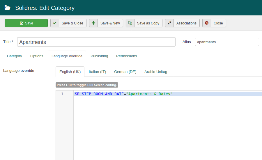 Language override